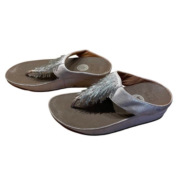 Fit Flop Women's Cha Cha Thong Sandal Size 5 Good Used Condition Stained - Picture 2 of 9